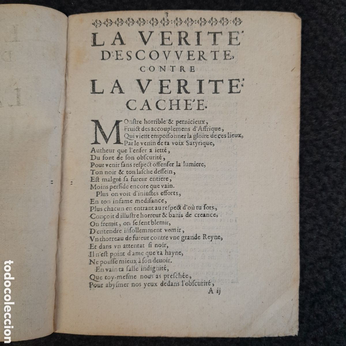 Documentos antiguos: DOC-714. LA VERIT&Eacute; DESCOUVERTE CONTRE LA VERIT&Eacute; CACHEE. EN VERS. PARIS, 1649. - Foto 2