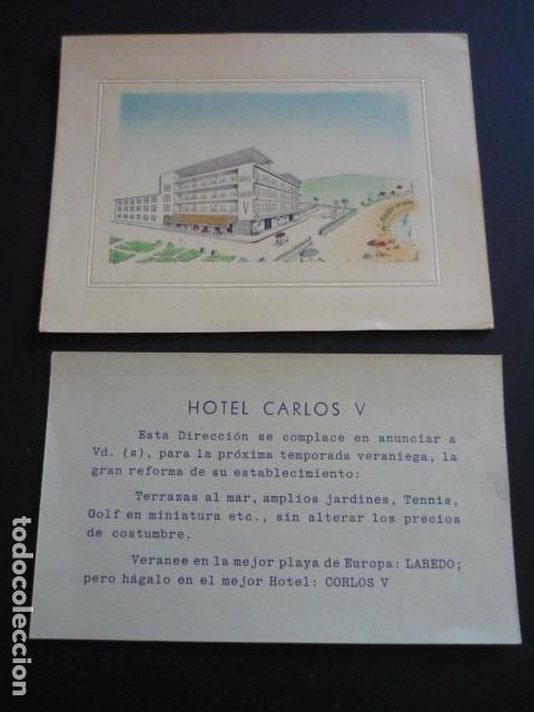 Old Documents: LAREDO CANTABRIA HOTEL CARLOS DIPTICO E IMPRESO PUBLICITARIOS