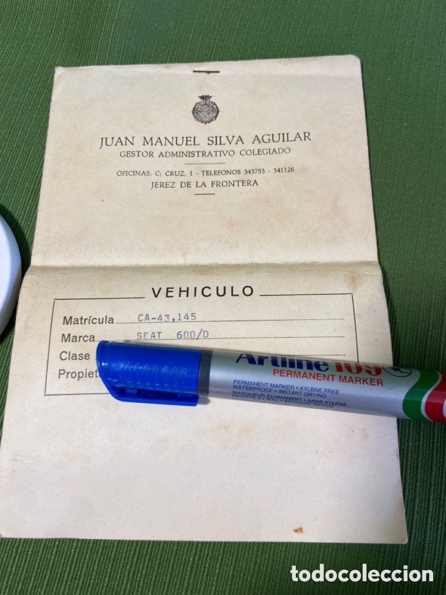 Documentos antiguos: Ficha de traspaso y otros documentos de seat 600 (600/D) - Foto 3