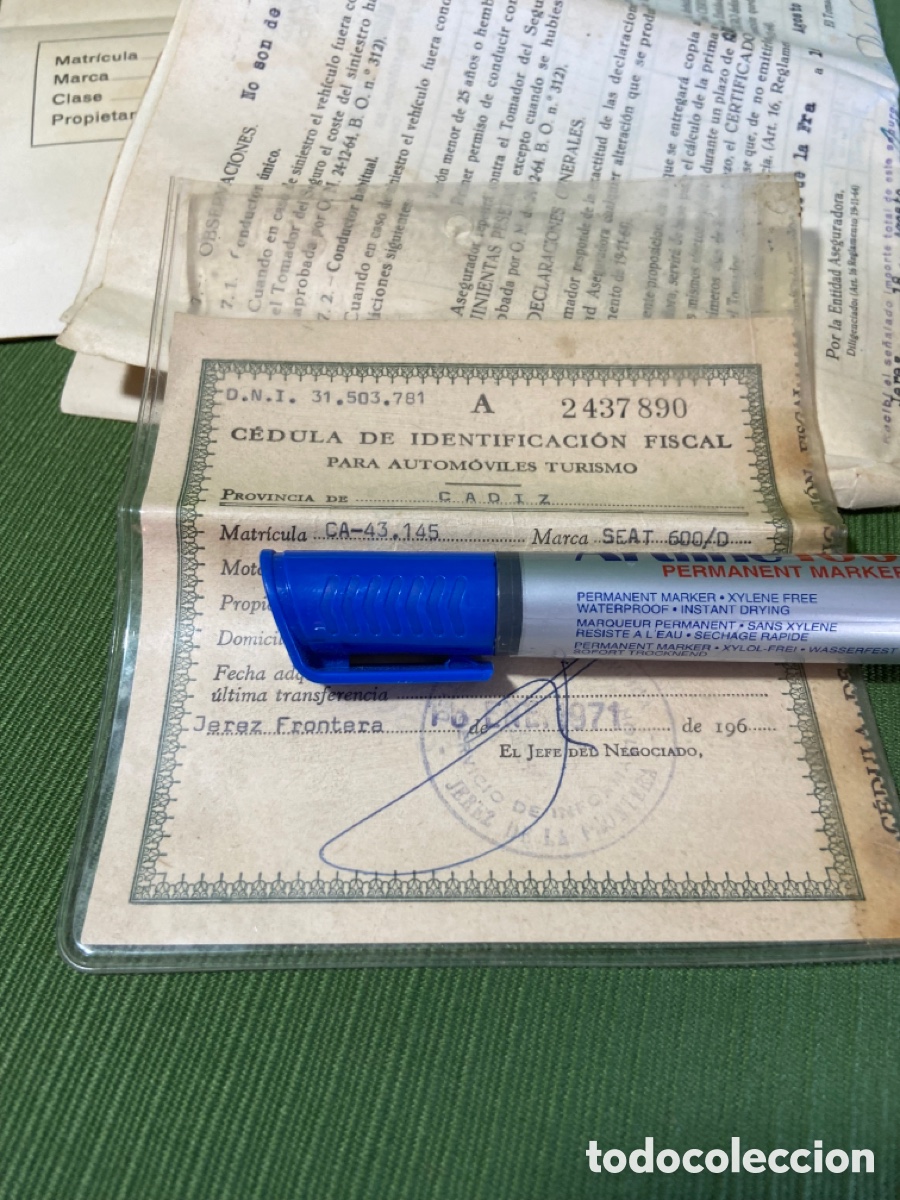 Documentos antiguos: Ficha de traspaso y otros documentos de seat 600 (600/D) - Foto 10