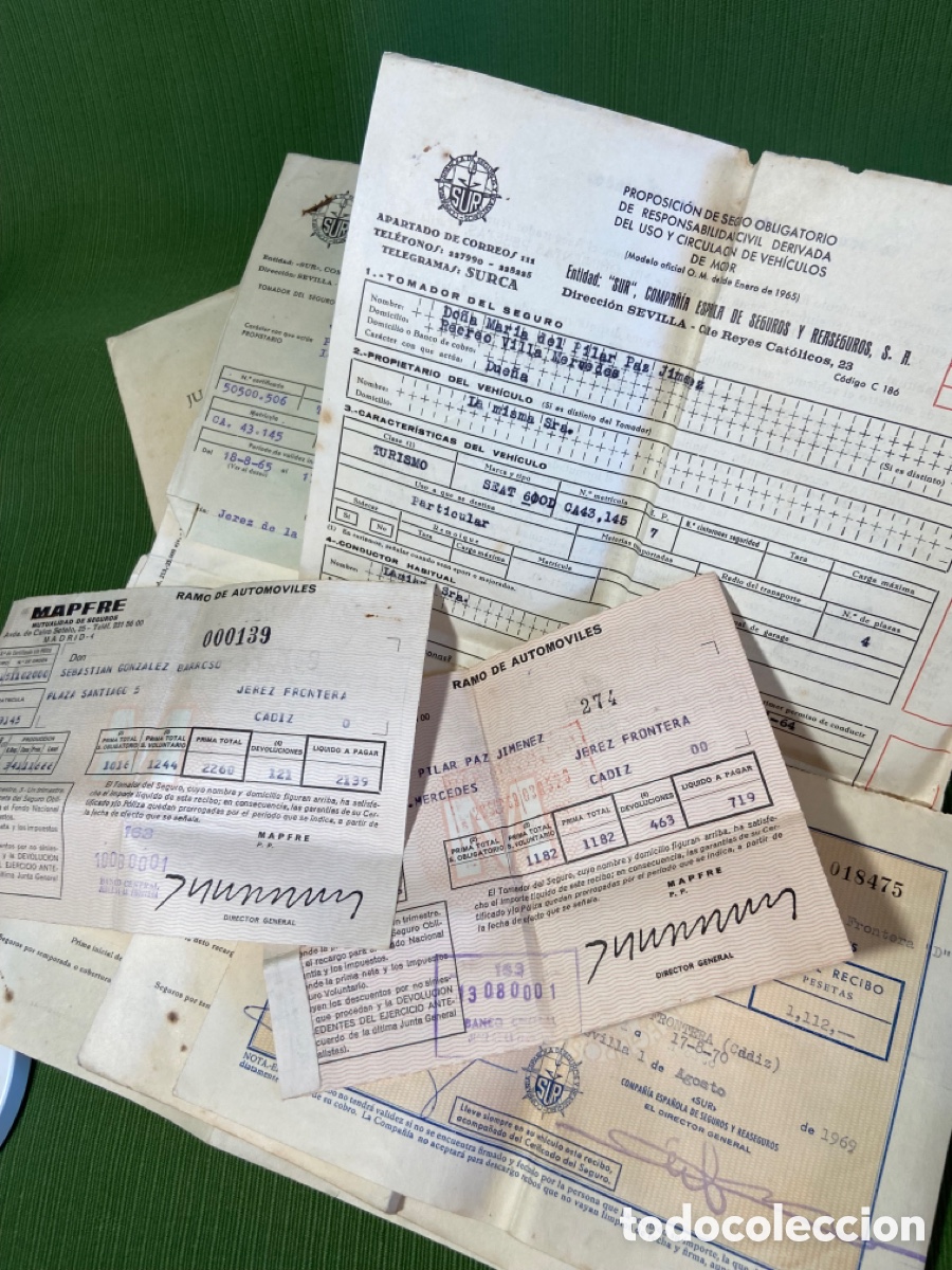 Documentos antiguos: Ficha de traspaso y otros documentos de seat 600 (600/D) - Foto 1