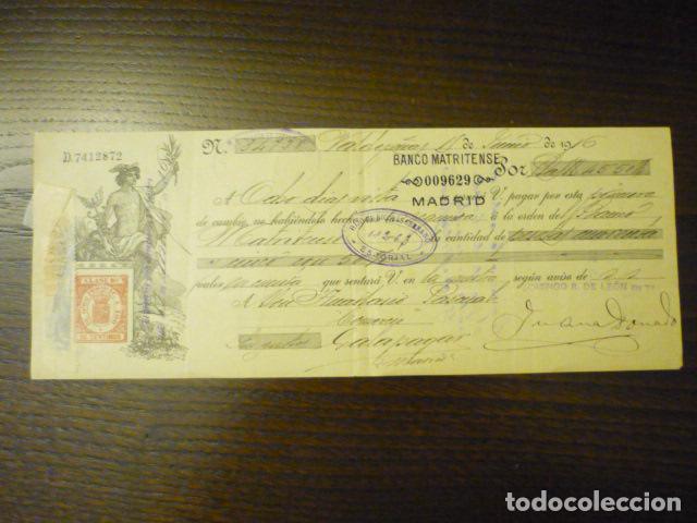 Documentos antigos: LETRA DE CAMBIO VALDEPE&Ntilde;AS CIUDAD REAL 1916