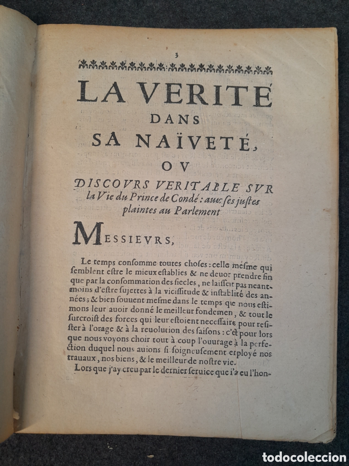 Documentos antiguos: DOC-775. DOCUMENTO, MAZARINADE. LA VERIT&Eacute; DANS SA NA&Iuml;VET&Eacute;. 1650. - Foto 2
