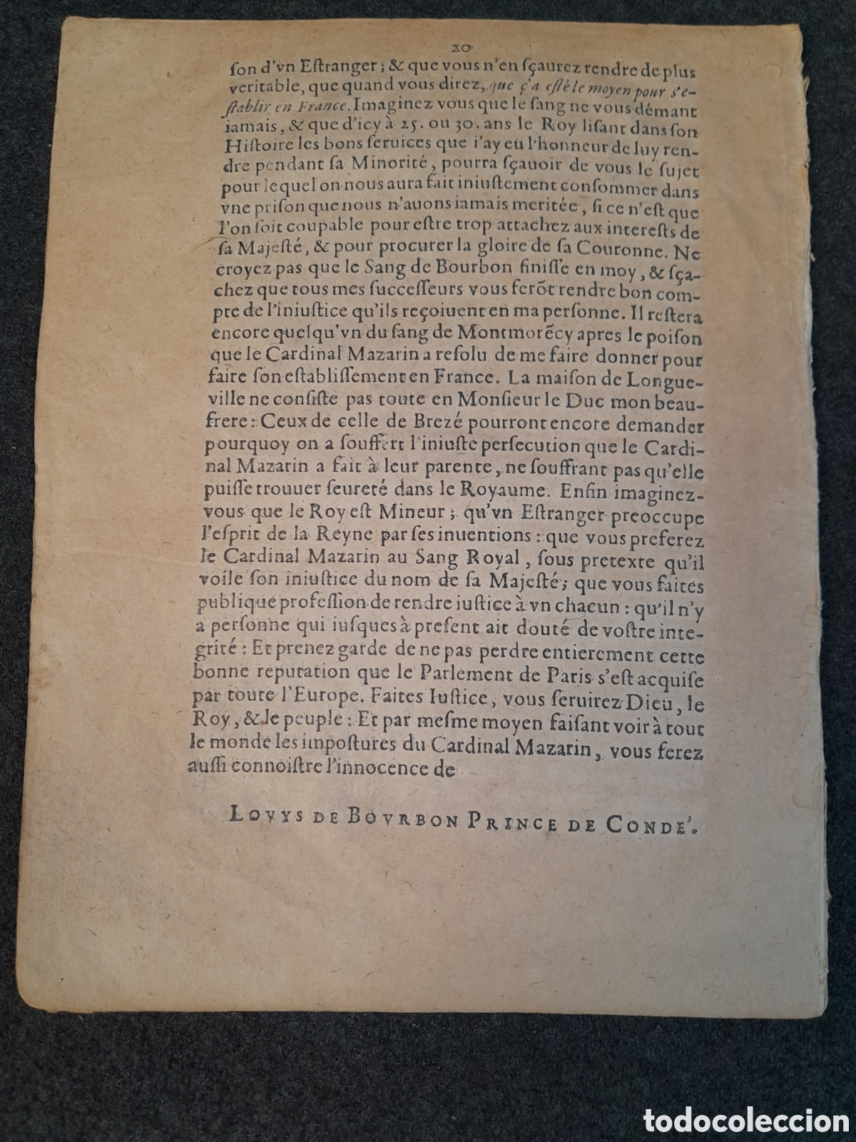 Documentos antiguos: DOC-775. DOCUMENTO, MAZARINADE. LA VERIT&Eacute; DANS SA NA&Iuml;VET&Eacute;. 1650. - Foto 4