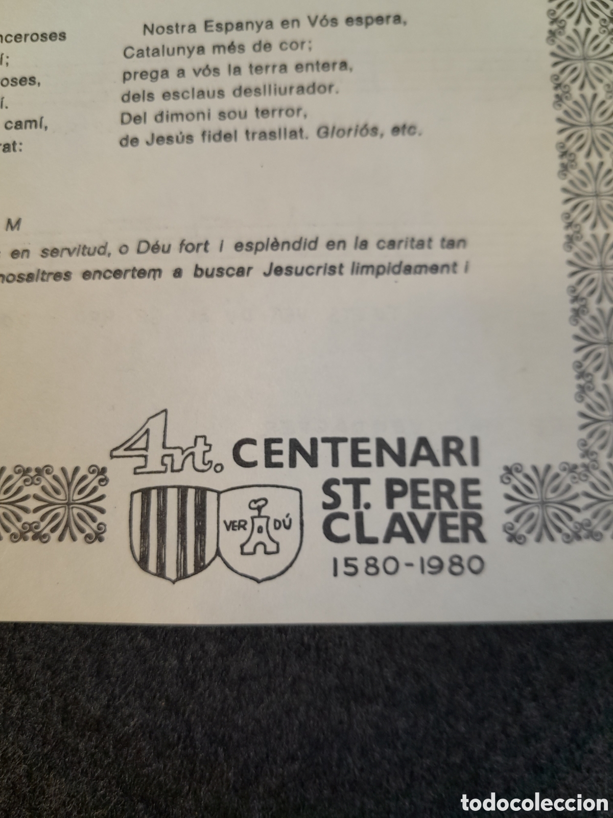 Documentos antiguos: DOC-784. DOCUMENTO, GOIG. GOIGS DE SANT PERE CLAVER. 1980. - Foto 4