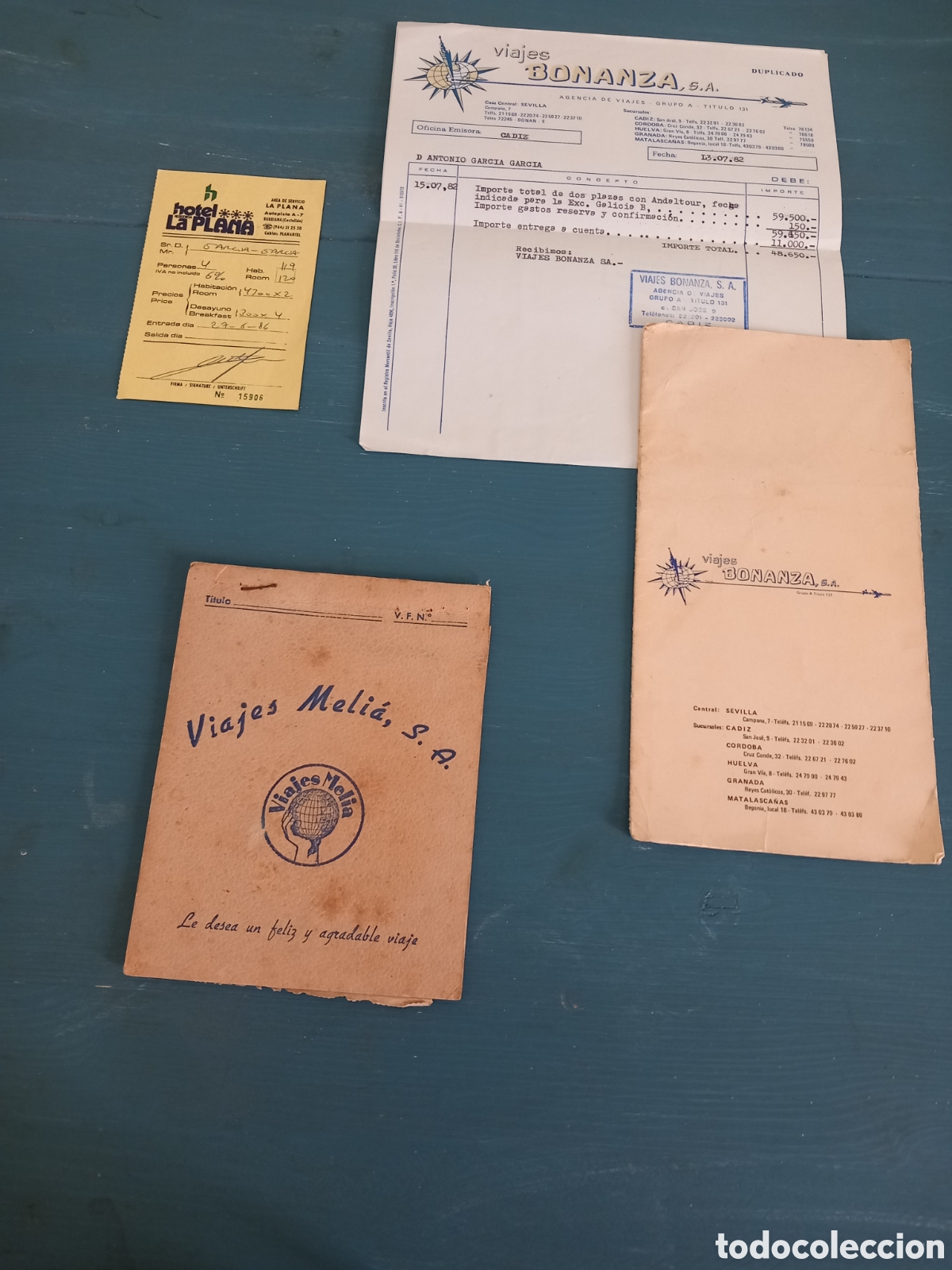 Documentos antiguos: Lote: itinerarios de viaje. MELIA Y BONANZA