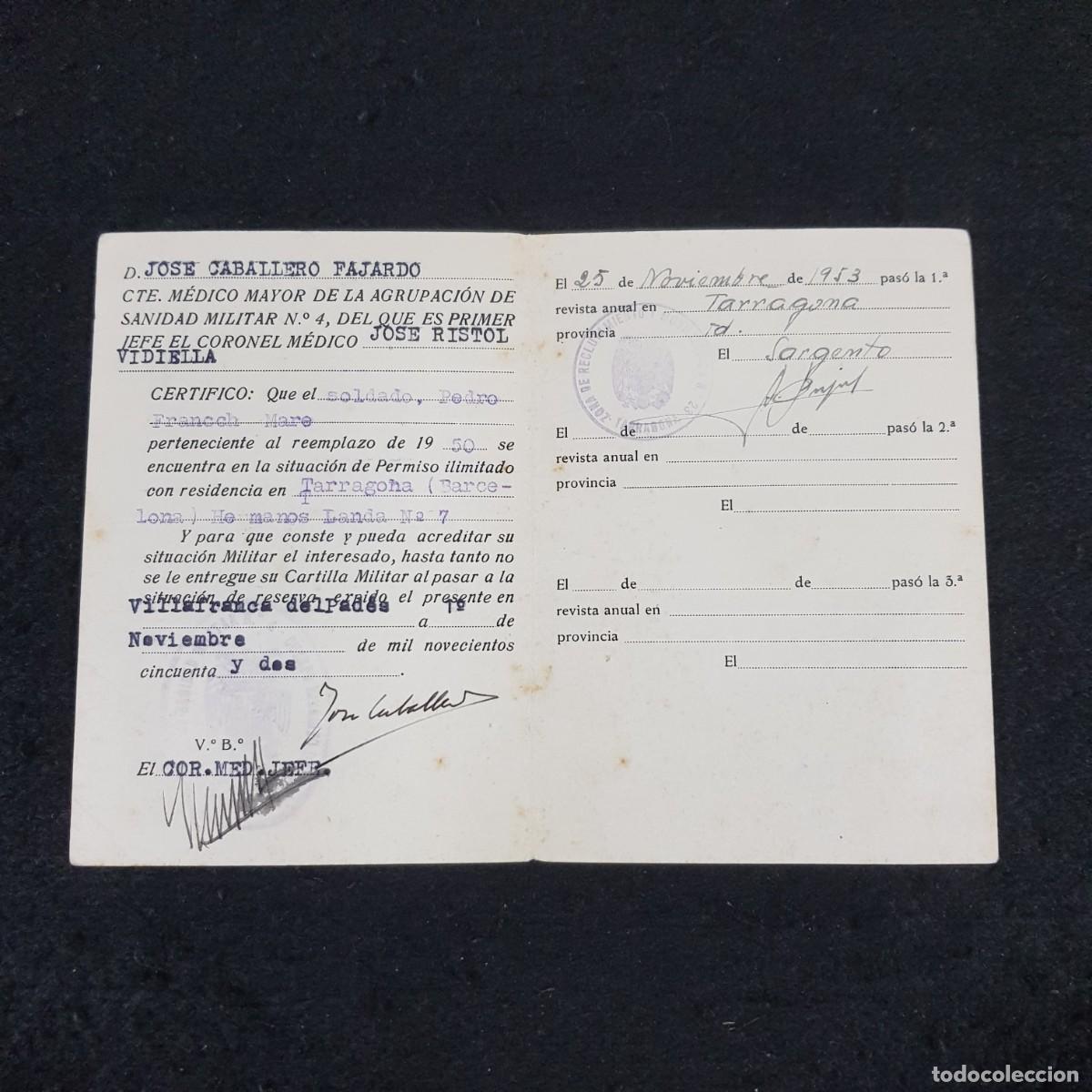 Documentos antiguos: CARNET DEL EJ&Eacute;RCITO ESPA&Ntilde;OL - DOCUMENTACI&Oacute;N PROVISIONAL - 1952 / 6 - Foto 3