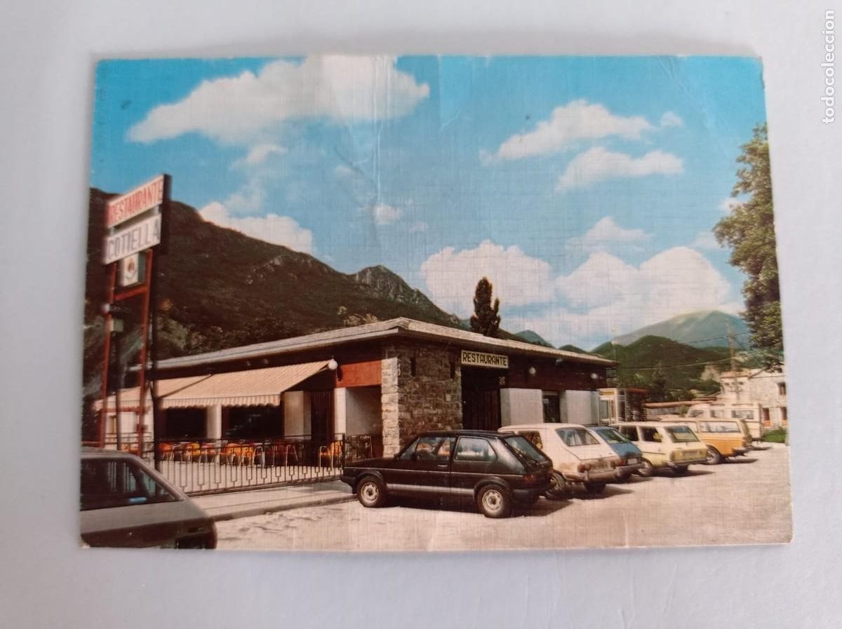 Documentos antiguos: tarjeta Bar Restaurante Cotiella Campo Huesca