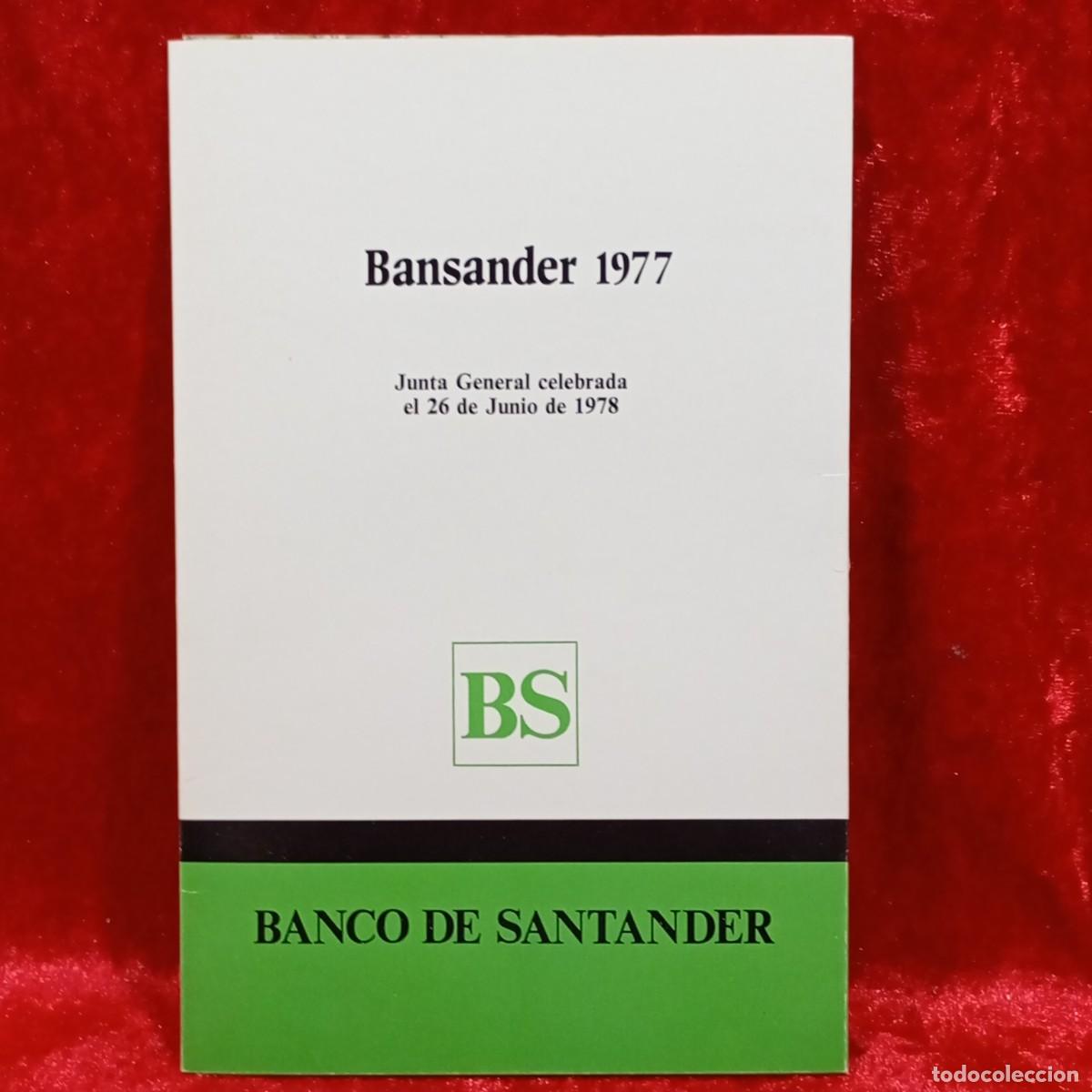 Documentos antiguos: BANSANDER 1977 - JUNTA GENERAL CELEBRADA 26 JUNIO 1978 - BANCO DE SANTANDER / 604 - Foto 1