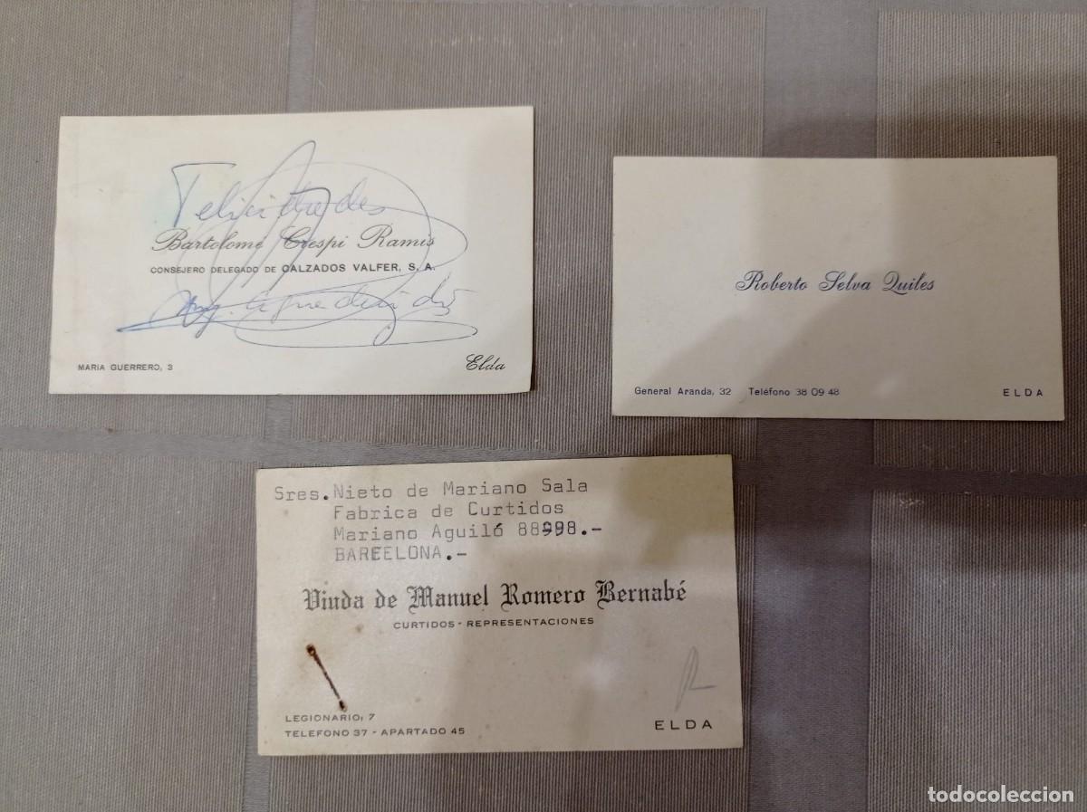 Documentos antiguos: 3 tarjetas de visita de Elda Alicante