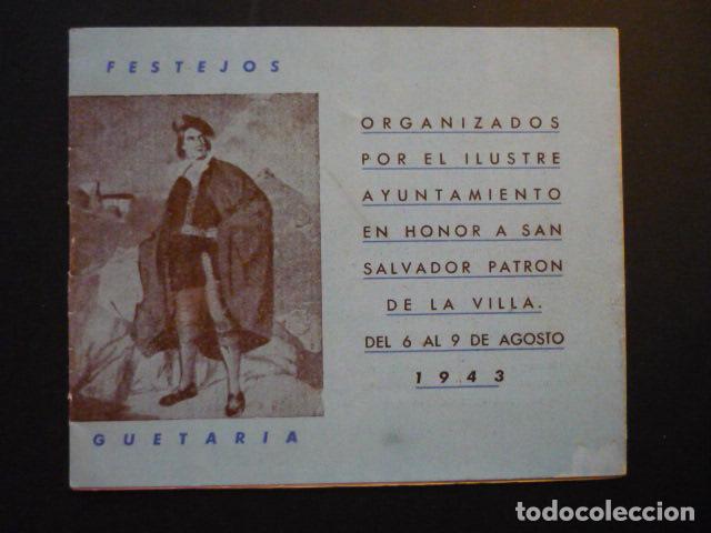Documentos antiguos: GUETARIA GUIPUZCOA PROGRAMA DE FIESTAS 1943 - Foto 1