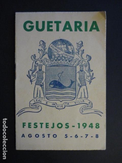 Documentos antiguos: GUETARIA GUIPUZCOA PROGRAMA DE FIESTAS 1948 - Foto 1
