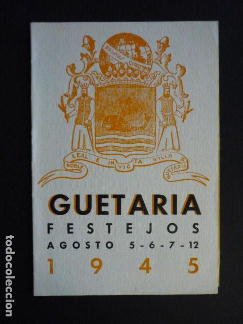 Documentos antiguos: GUETARIA GUIPUZCOA PROGRAMA DE FIESTAS 1945 - Foto 1
