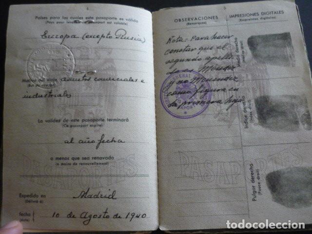 Documentos antiguos: PASAPORTE MADRID 1949 INDUSTRIAL MADRILE&Ntilde;O - Foto 4