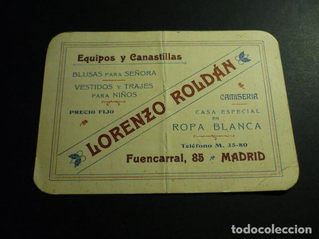 Documentos antiguos: MADRID TARJETA PUBLICITARIA EQUIPOS Y CANASTILLAS LORENZO ROLDAN
