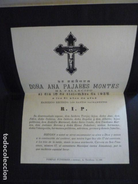 Documentos antiguos: SOBRE ESQUELA DEFUNCION MADRID 1935