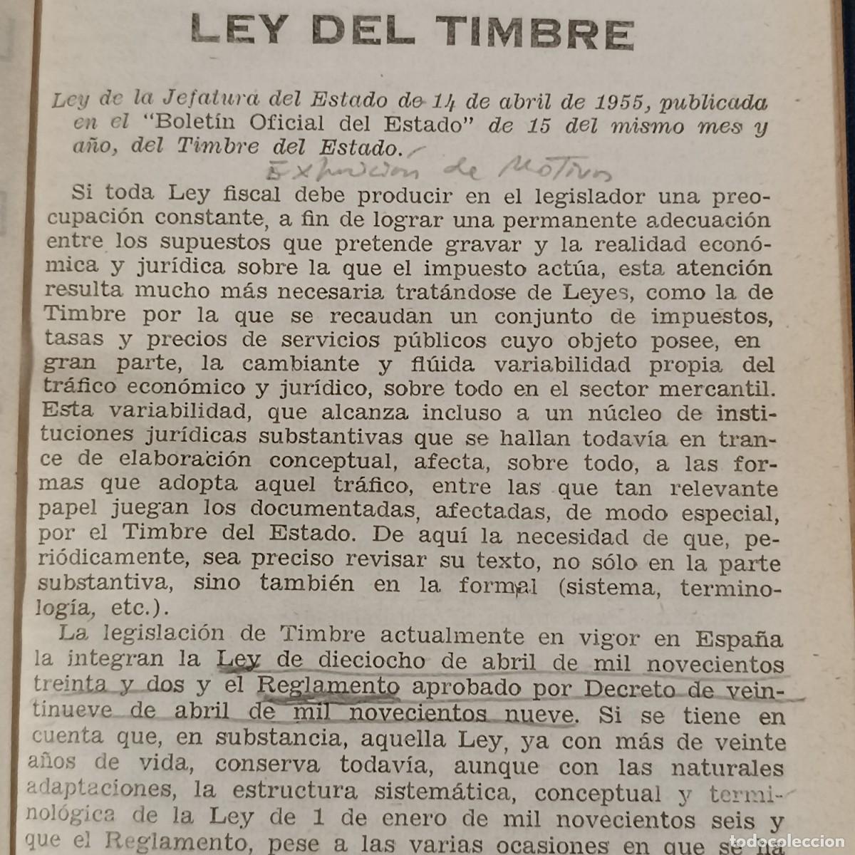 Documentos antiguos: NUEVA LEY DEL TIMBRE DEL ESTADO - EDITORIAL G.E. - ABRIL 1955 / 887 - Foto 5