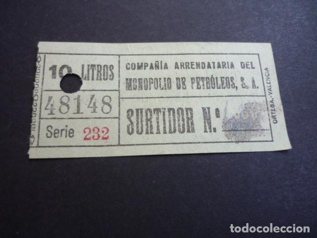 Old Documents: COMPA&Ntilde;IA ARRENDATARIA DE PETROLEOS VALE 5 LITROS GASOLINA A&Ntilde;OS 30