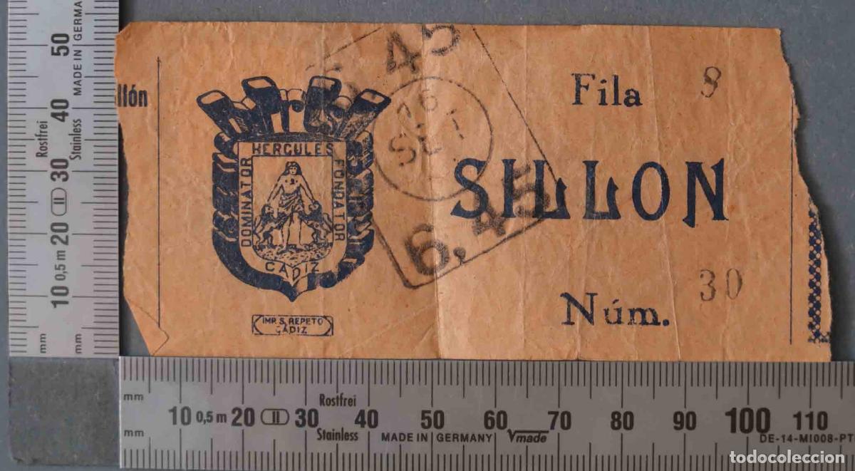 Documentos antiguos: ENTRADA CINE. CADIZ. SILLON. - Foto 1