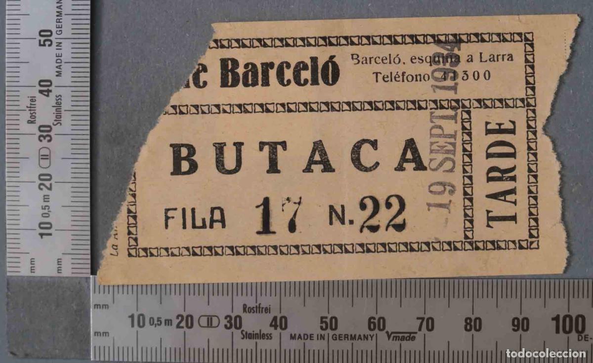 Documentos antiguos: ENTRADA CINE BARCELO. 1934. - Foto 1