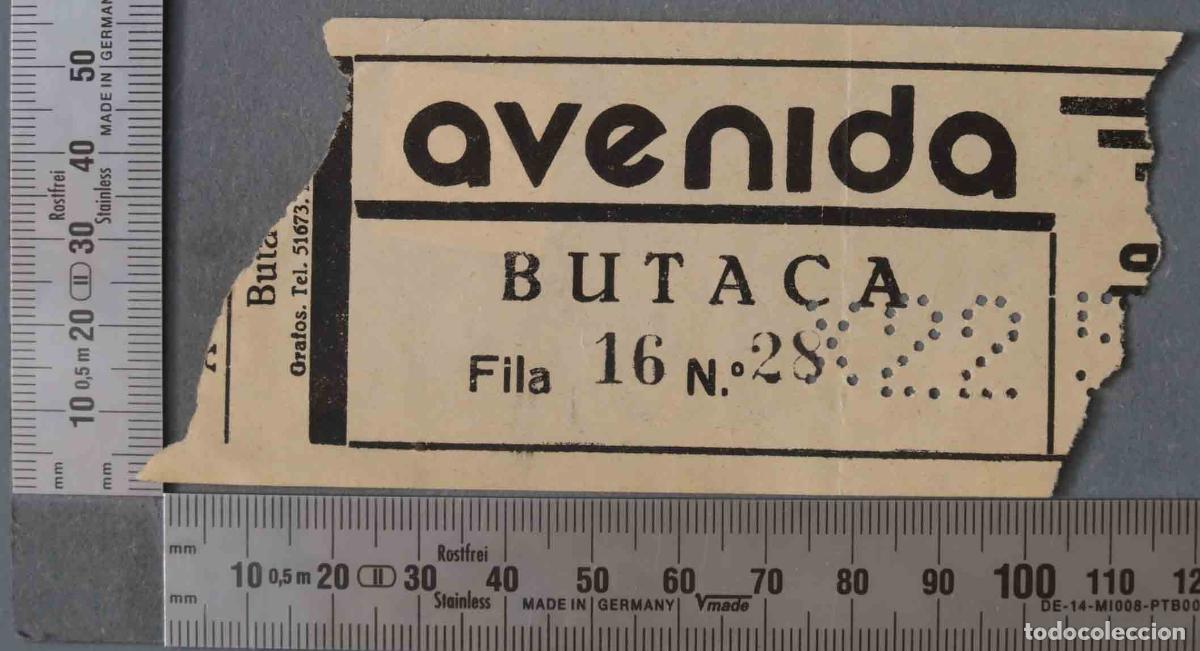 Old Documents: ENTRADA CINE O TEATRO AVENIDA. HACIA 1930
