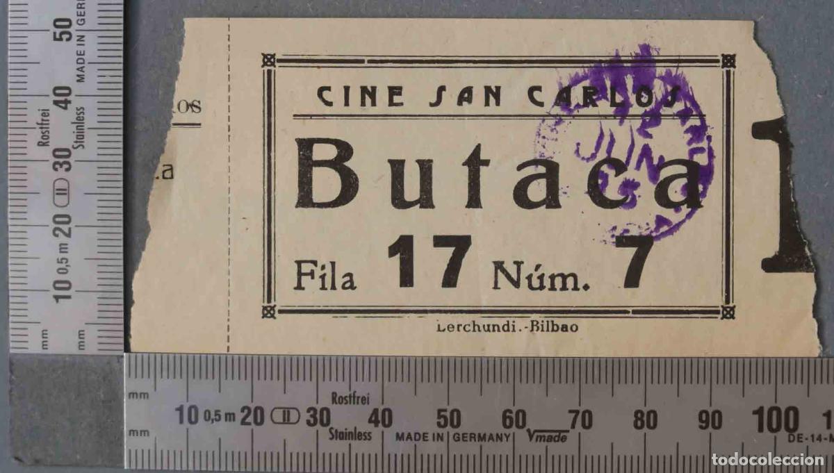 Documentos antiguos: ENTRADA CINE. SAN CARLOS 1935 - Foto 1
