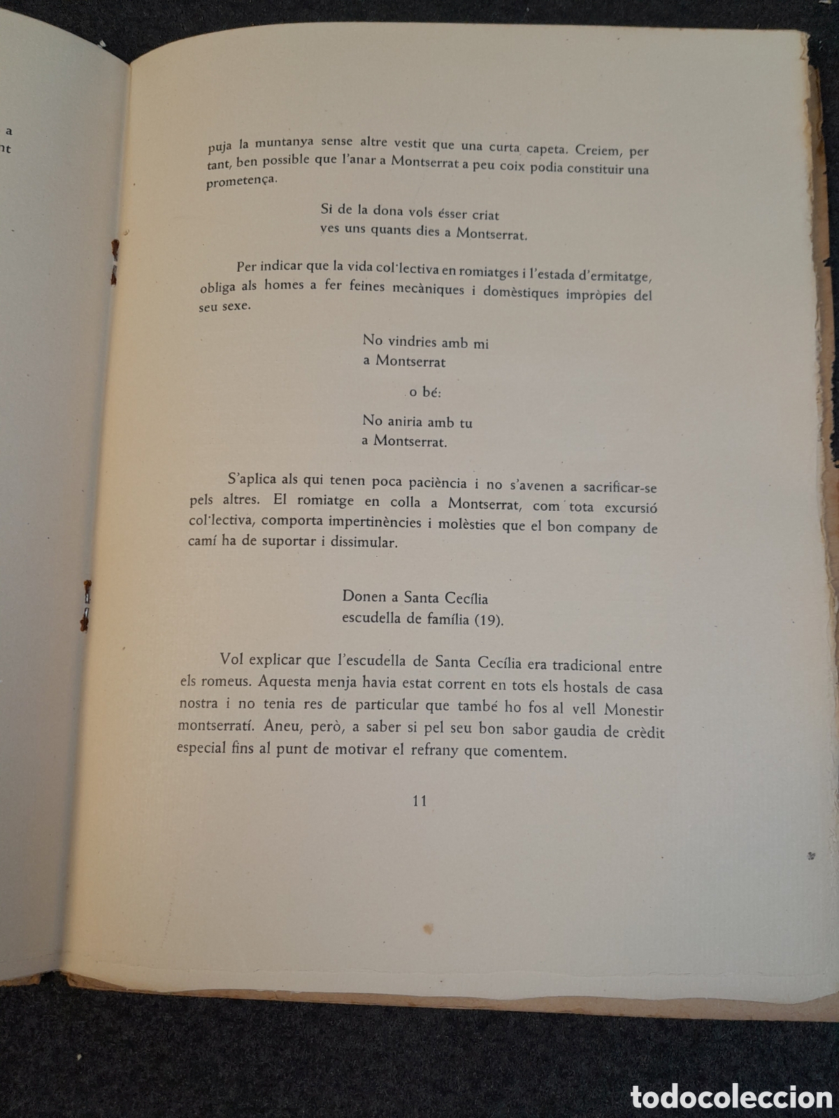 Documentos antiguos: DOC-848. REFRANYER MONTSERRAT&Iacute;. JOAN AMADES. - Foto 5