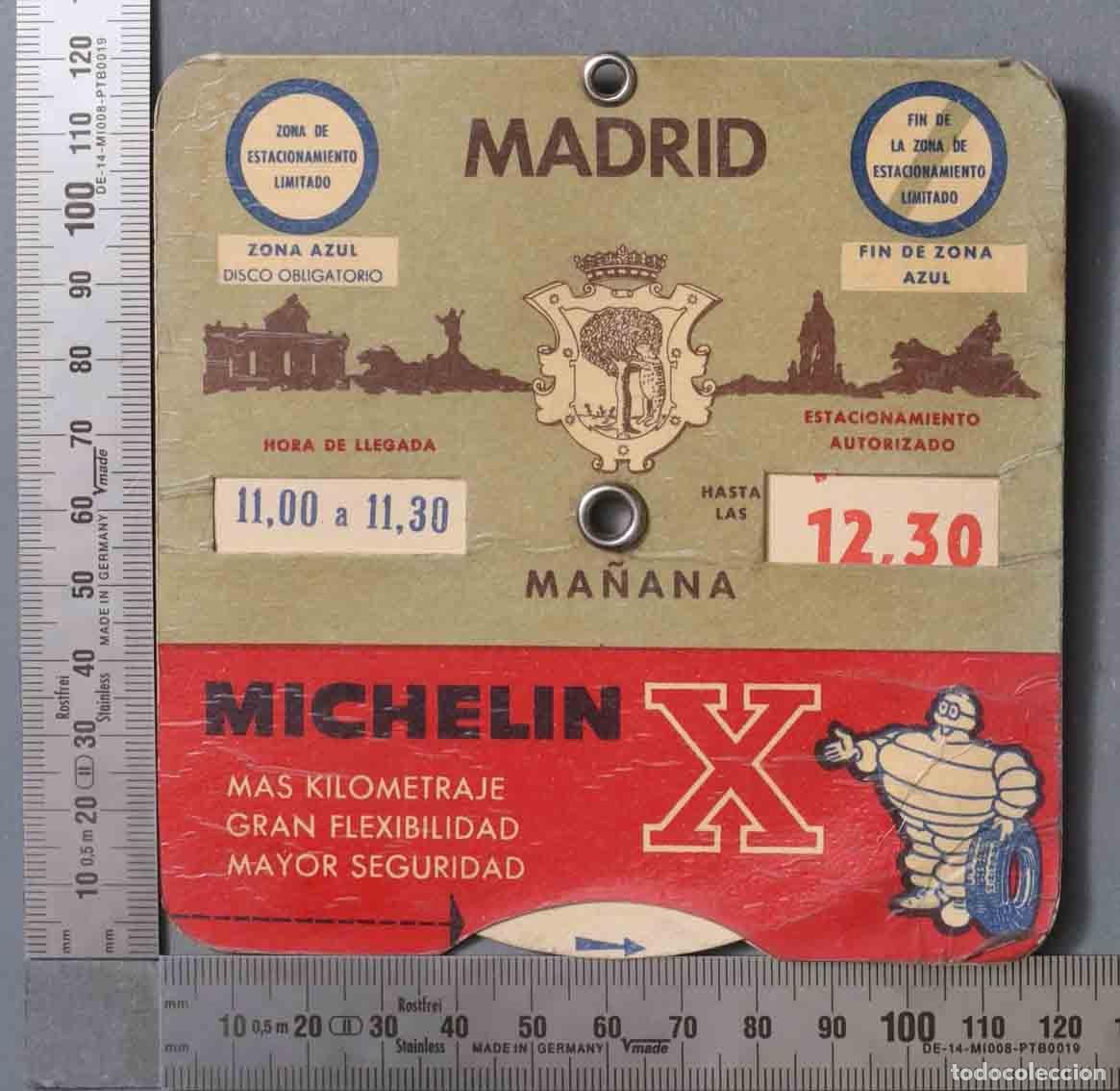 Documentos antiguos: DISCO DE CONTROL ZONA AZUL MADRID. 1964 - Foto 1