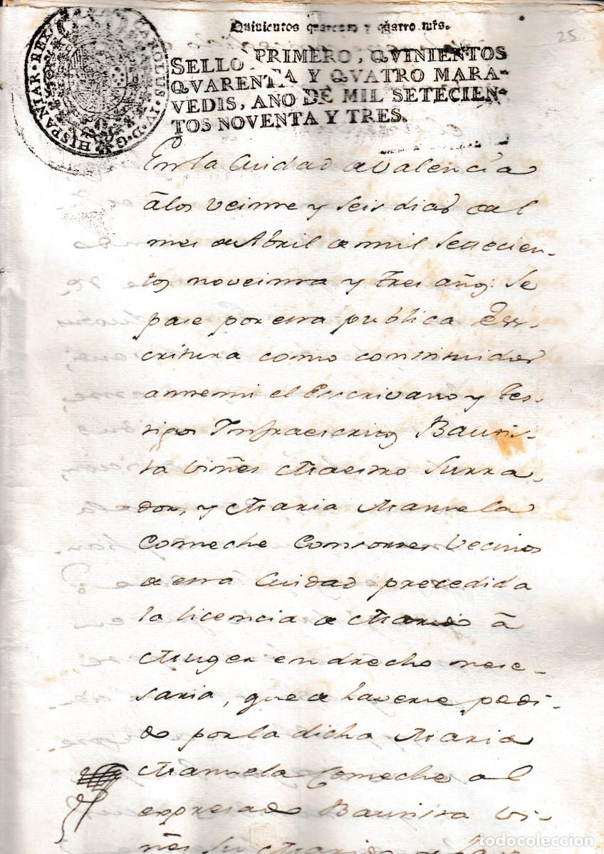 Documents Anciens: 1793 VALENCIA SELLO FISCAL 1&ordm; 544 MRS VENTA 2 CASAS. ZURRADOR, CHOCOLATERO Y ZAPATERO