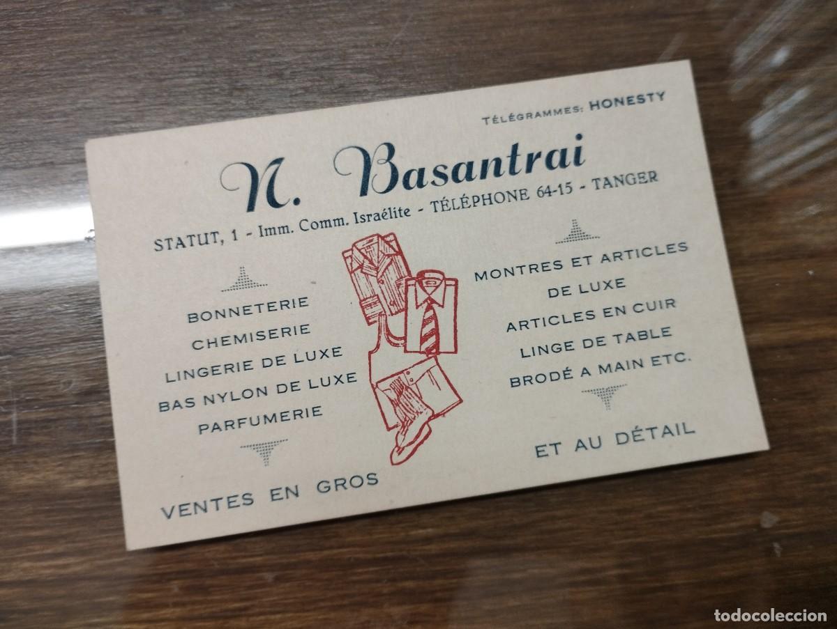 Documentos antiguos: N BASANTRAI BAZAR TANGER 1954 TARJETA COMERCIAL.