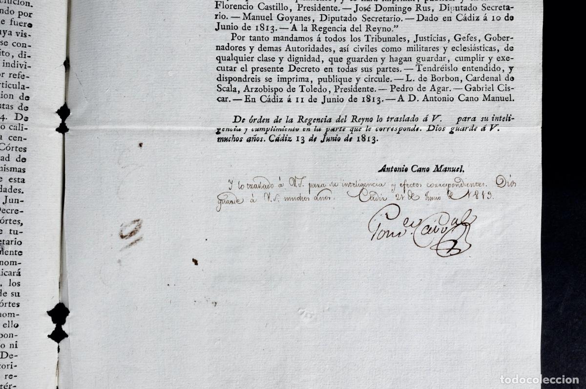 Documentos antiguos: REGLAMENTO DE LAS JUNTAS CENSORAS EN EL EXERCICIO DE SUS FUNCIONES. CADIZ 1813 - Foto 1