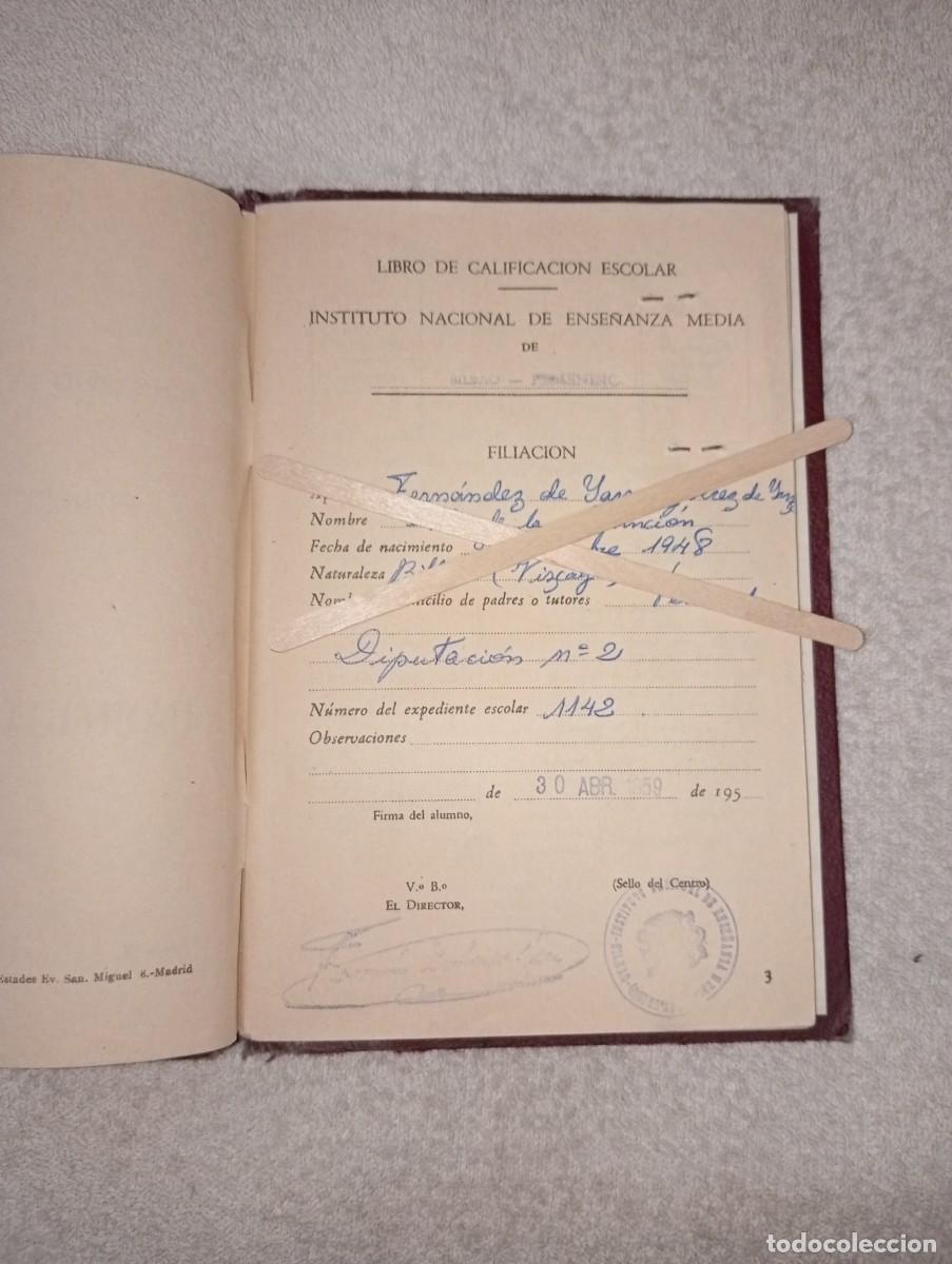 Documentos antiguos: Cartilla de estudios de Bachirerato - Foto 3