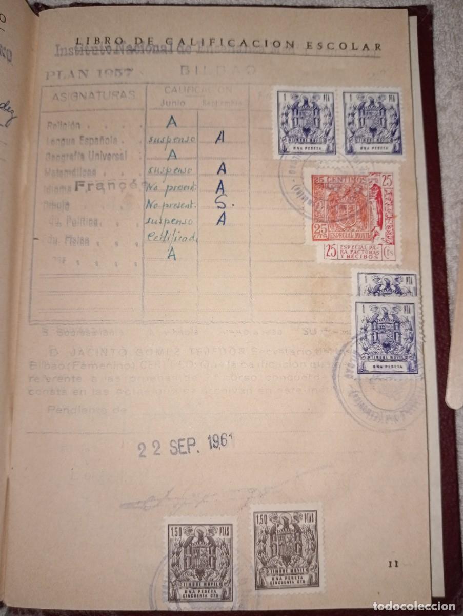 Documentos antiguos: Cartilla de estudios de Bachirerato - Foto 5