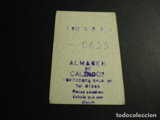 Documentos antiguos: TICKET VALE ALMACEN DE CALZADOS CORREDERA BAJA MADRID REUNA NUESTROS TICKETS QUE SON DINERO