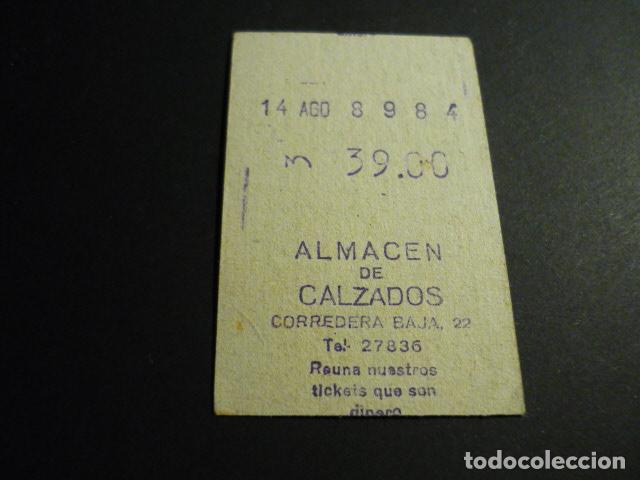 Documents Anciens: TICKET VALE ALMACEN DE CALZADOS CORREDERA BAJA MADRID REUNA NUESTROS TICKETS QUE SON DINERO