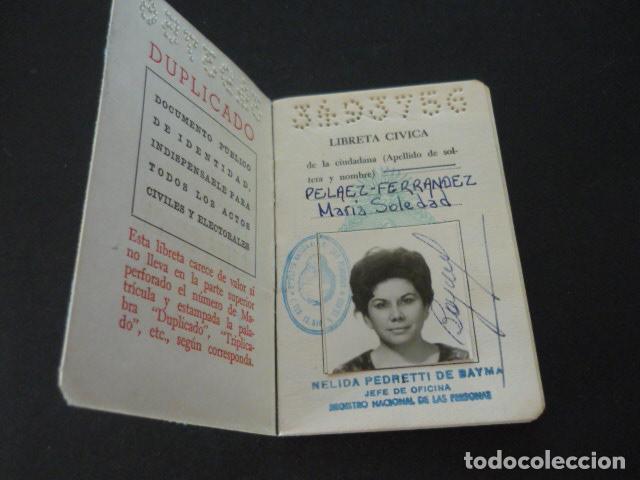 Documentos antiguos: LIBRETA CIVICA REPUBLICA DE ARGENTINA 1955 - Foto 2