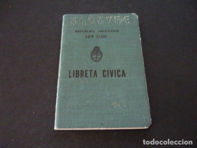 Documentos antiguos: LIBRETA CIVICA REPUBLICA DE ARGENTINA 1955 - Foto 1
