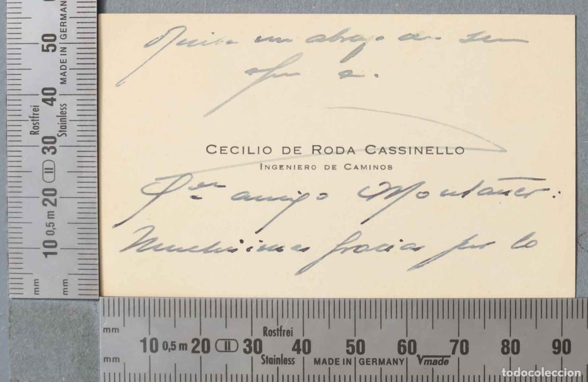 Documentos antiguos: TARJETA. INGENIERO DE CAMINOS - Foto 1