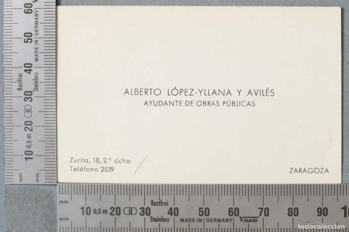 Documentos antiguos: TARJETA. AYUDANTE DE OBRAS P&Uacute;BLICAS ZARAGOZA