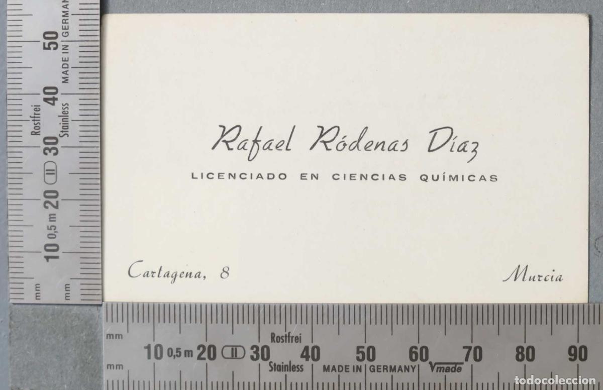 Documentos antiguos: TARJETA. LICENCIADO EN CIENCIAS QU&Iacute;MICAS MURCIA