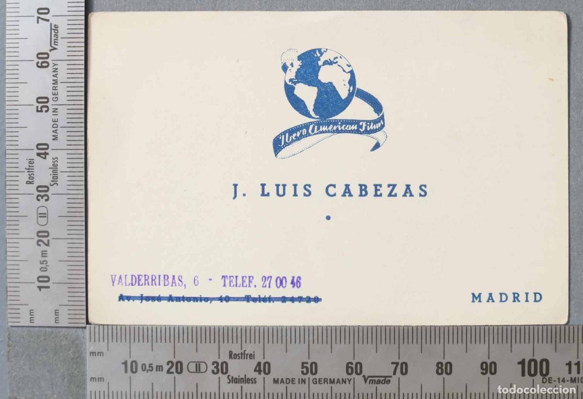 Documentos antiguos: TARJETA. IBERO AMERICAN FILMS MADRID