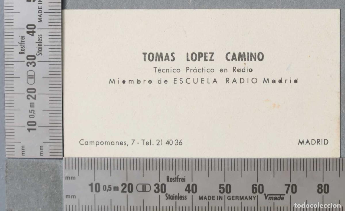 Documentos antiguos: TARJETA. T&Eacute;CNICO PR&Aacute;CTICO EN RADIO. MIEMBRO DE ESCUELA RADIO MADRID