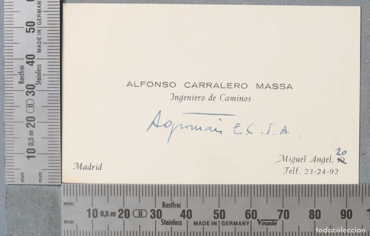 Documentos antiguos: TARJETA. INGENIERO DE CAMINOS MADRID