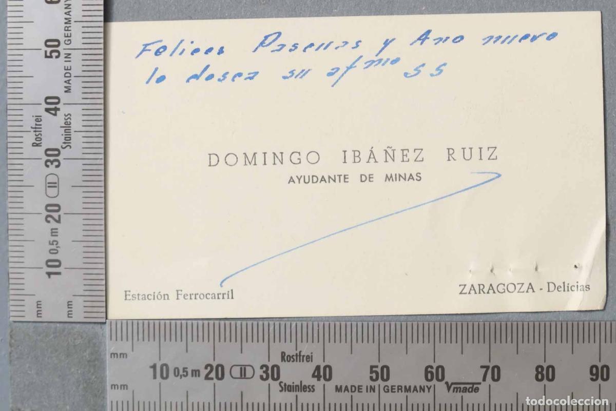 Documentos antiguos: TARJETA. AYUDANTE DE MINAS ZARAGOZA
