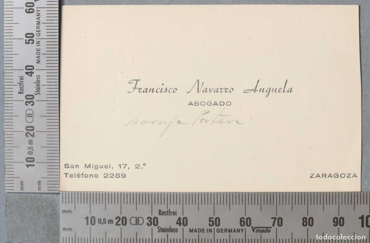 Documentos antiguos: TARJETA. ABOGADO ZARAGOZA - Foto 1