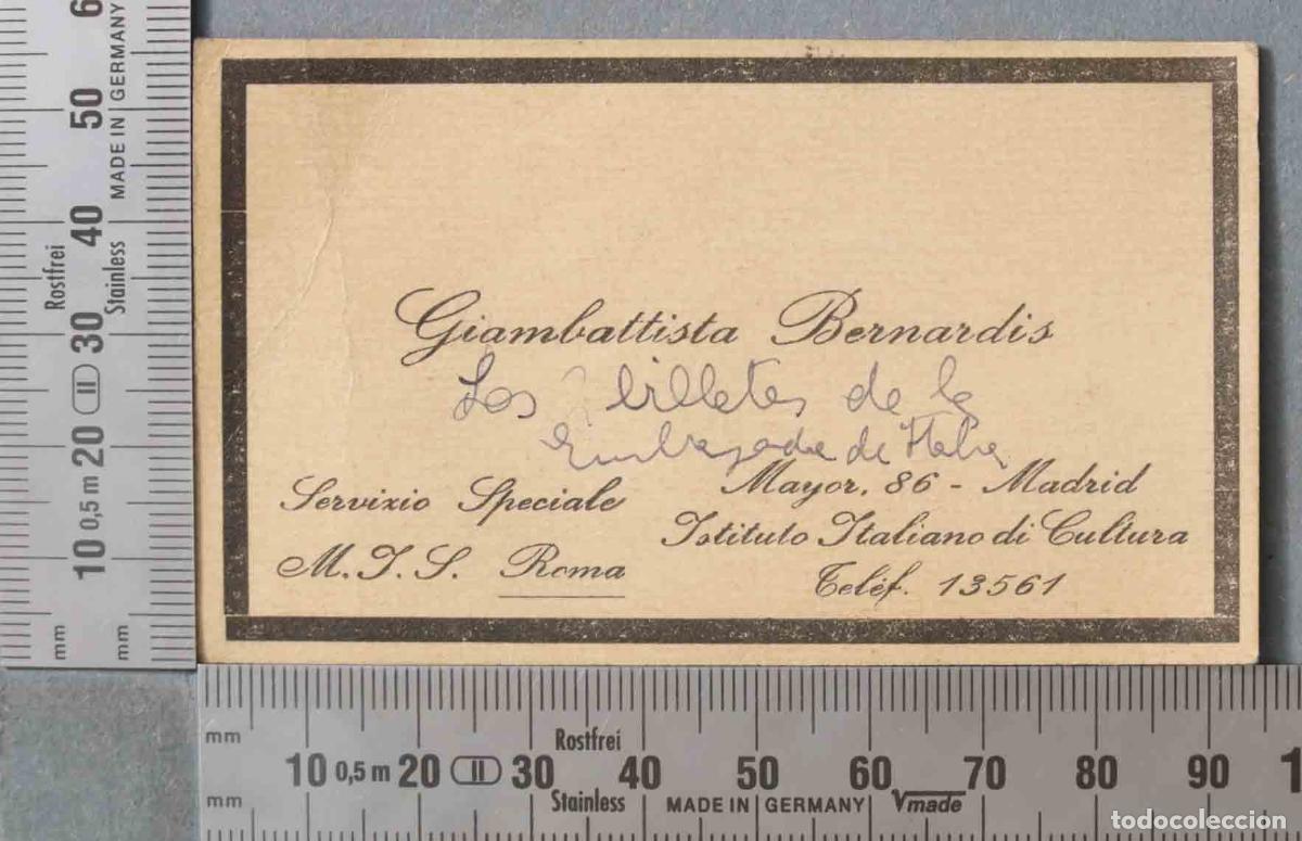 Documentos antiguos: TARJETA. ISTITUTO ITALIANO DE CULTURA. MADRID