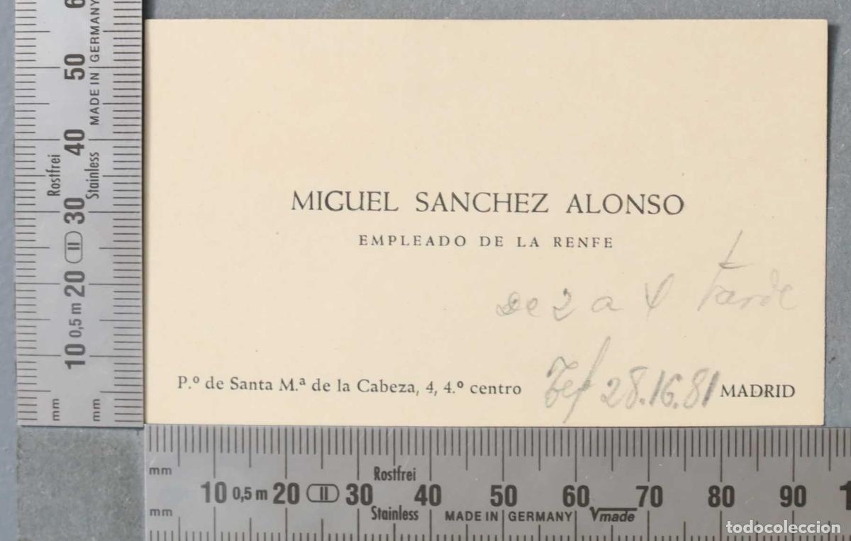 Documentos antiguos: TARJETA. EMPLEADO DE LA RENFE MADRID - Foto 1