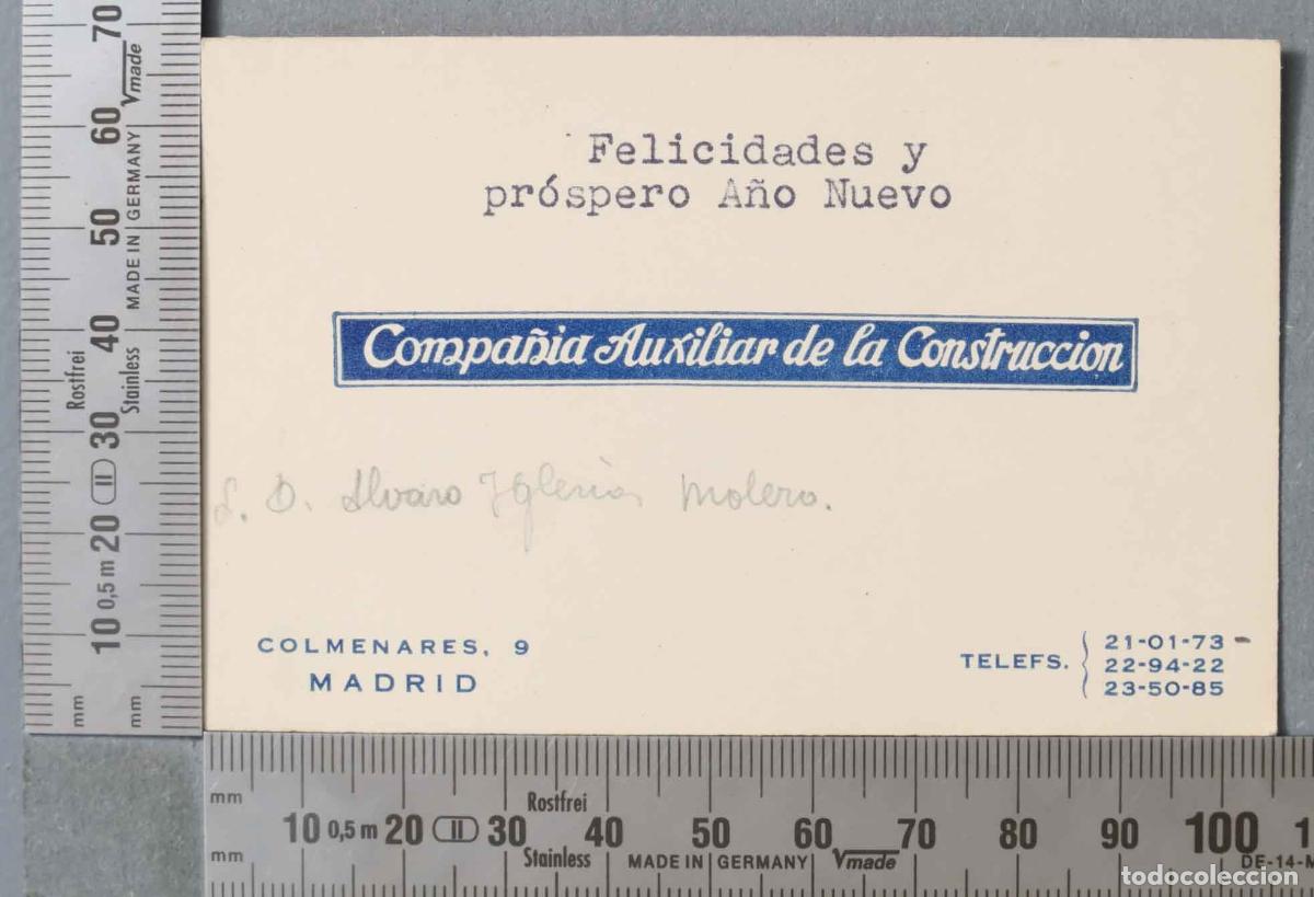 Documentos antiguos: TARJETA. COMPA&Ntilde;IA AUXILIAR DE LA CONSTRUCCI&Oacute;N MADRID