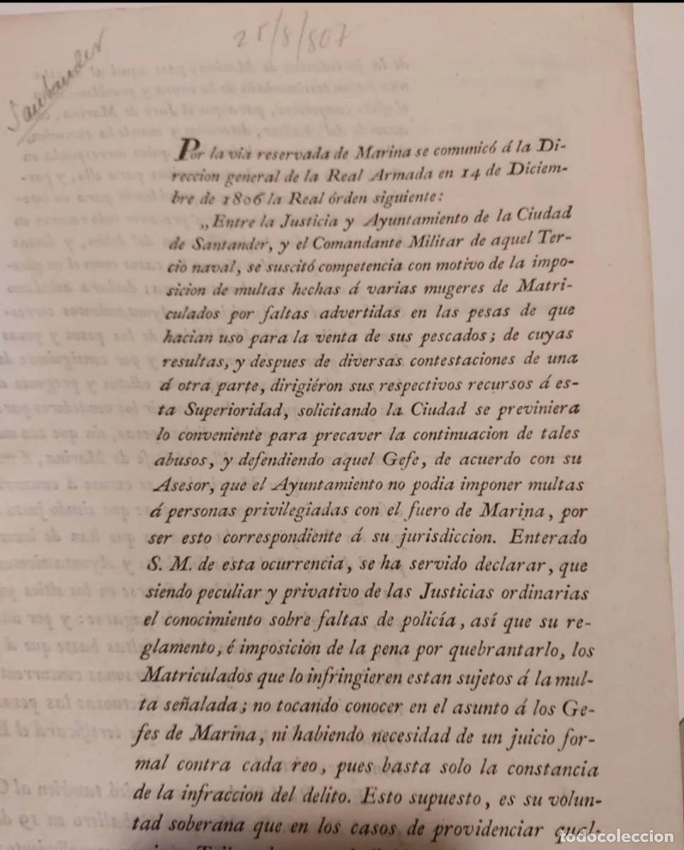 Documentos antiguos: 1807 Santander Curioso documento delito venta Pescado - Foto 2