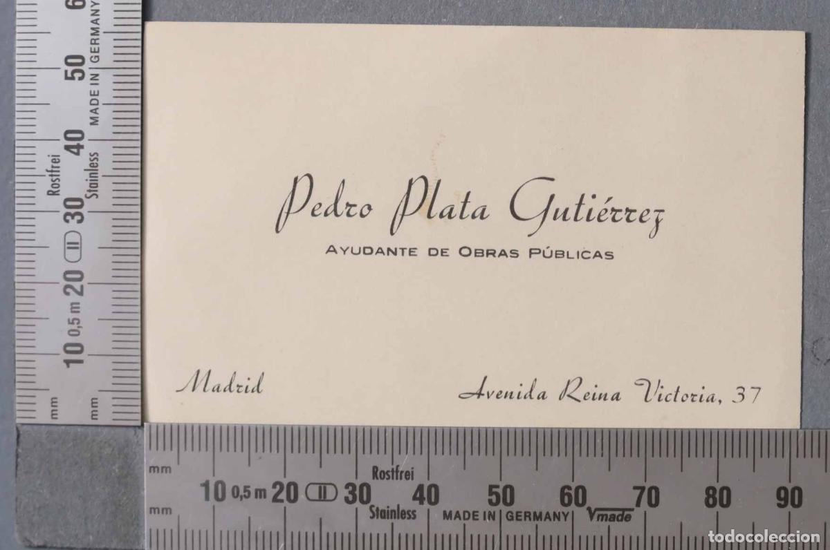 Documentos antigos: TARJETA. AYUDANTE DE OBRAS PUBLICAS. MADRID